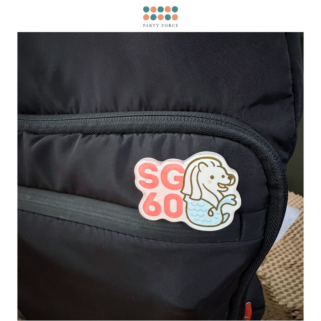 SG60 Singapore National day Decoration Limited Edition Acrylic Pin Merlion x Dragon Playground Magic