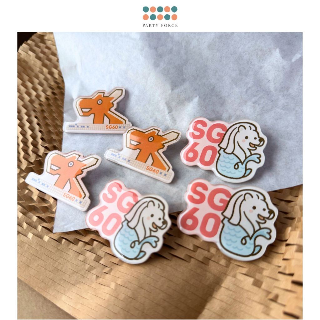 SG60 Singapore National day Decoration Limited Edition Acrylic Pin Merlion x Dragon Playground Magic