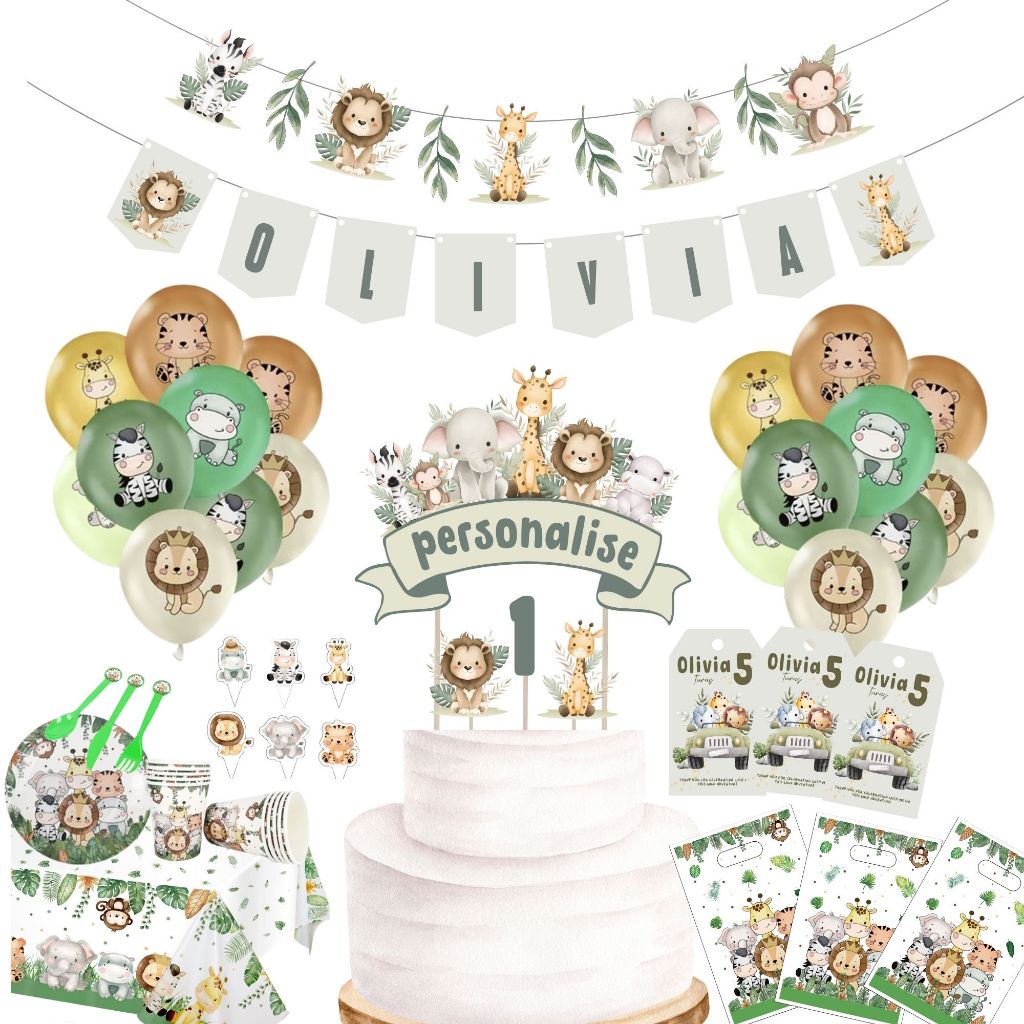 Animal Safari theme party balloon for Happy birthday Party Decoration