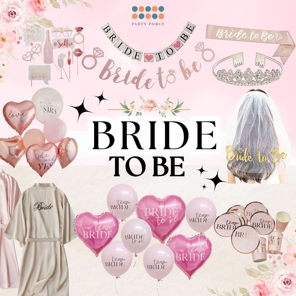 Bride to be Sash Tiara Veil Robe Bridal Shower Balloon Hen Party Bachelorette Party