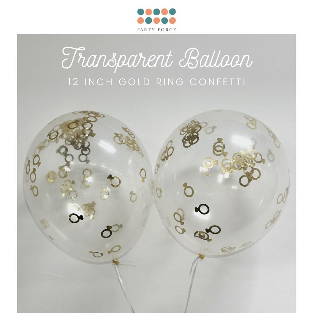 Gold Ring Confetti Transparent Balloon for Hens Parties Events Decoration