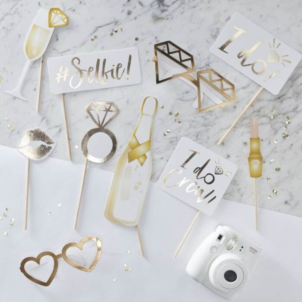 New Premium Gold Bride To Be Photo Props for Party Celebration Event