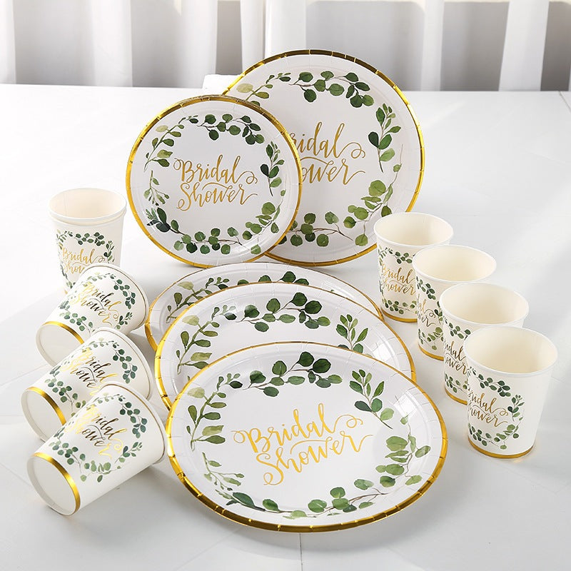 Botanical Bridal Shower Tableware for for Wedding Party Celebration Event