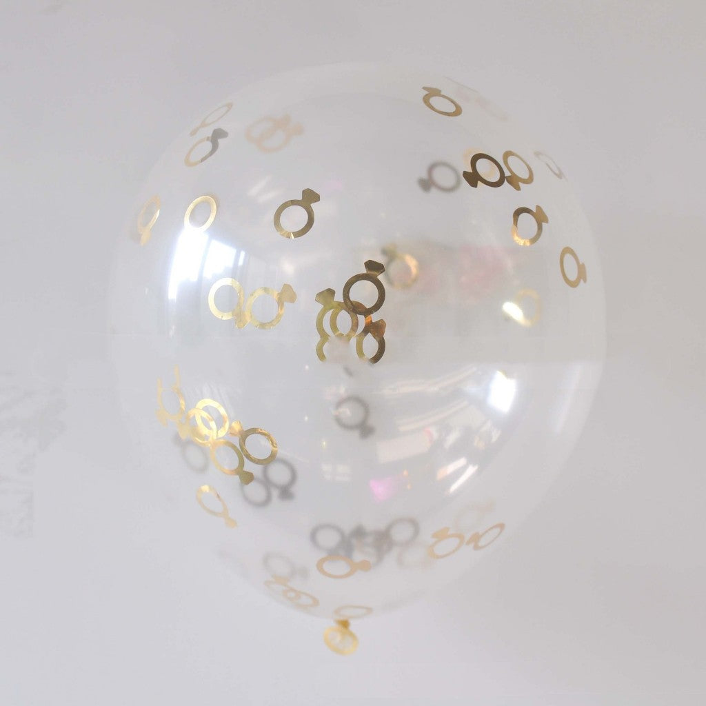 Gold Ring Confetti Transparent Balloon for Hens Parties Events Decoration
