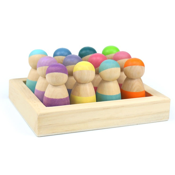 Large Wooden Rainbow Bricks and Other Montesorri Toys for Kids