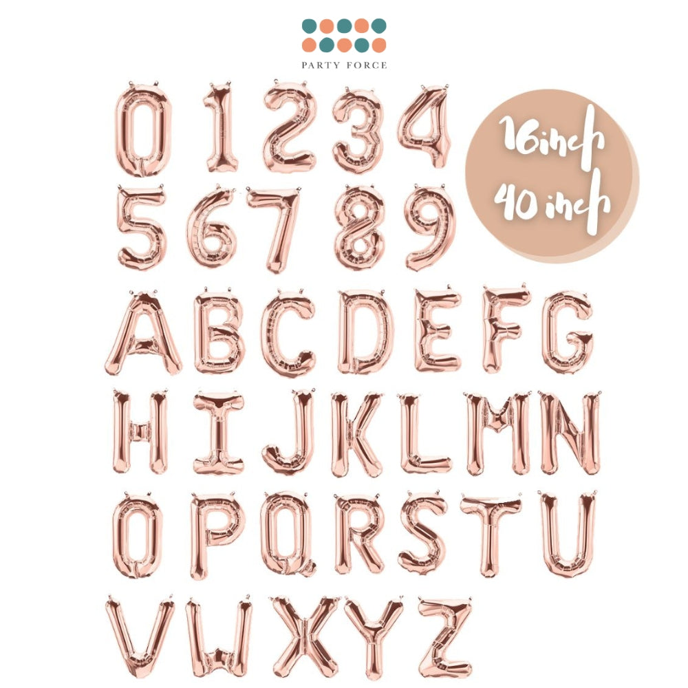 16 inch 40 inch Rose Gold Number Balloon Alphabet Balloon