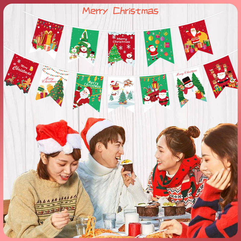 Fish Tail Christmas Flag Garland for Christmas Decoration