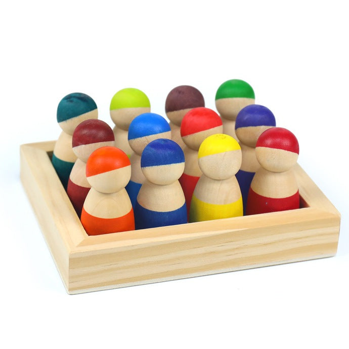 Large Wooden Rainbow Bricks and Other Montesorri Toys for Kids