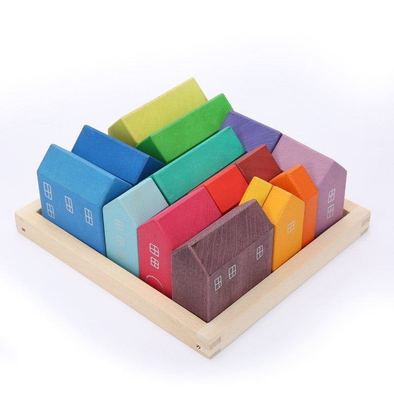 Large Wooden Rainbow Bricks and Other Montesorri Toys for Kids