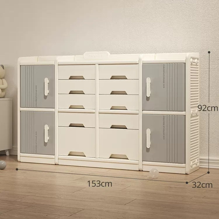 Modern style Children's Toy Storage Shelf Cabinet Drawer set Room Organizer Box Locker