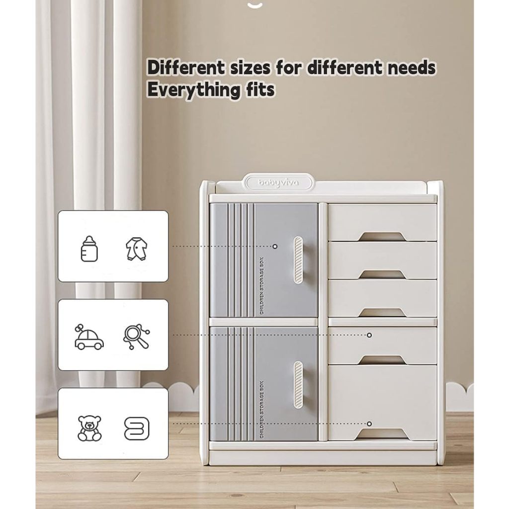 Modern style Children's Toy Storage Shelf Cabinet Drawer set Room Organizer Box Locker