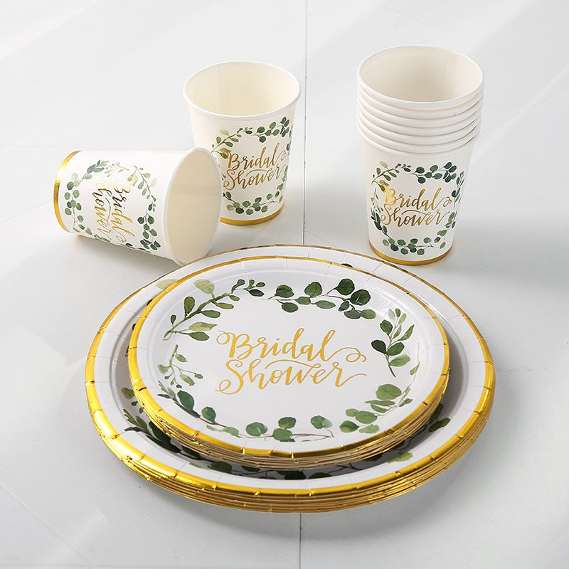 Botanical Bridal Shower Tableware for for Wedding Party Celebration Event
