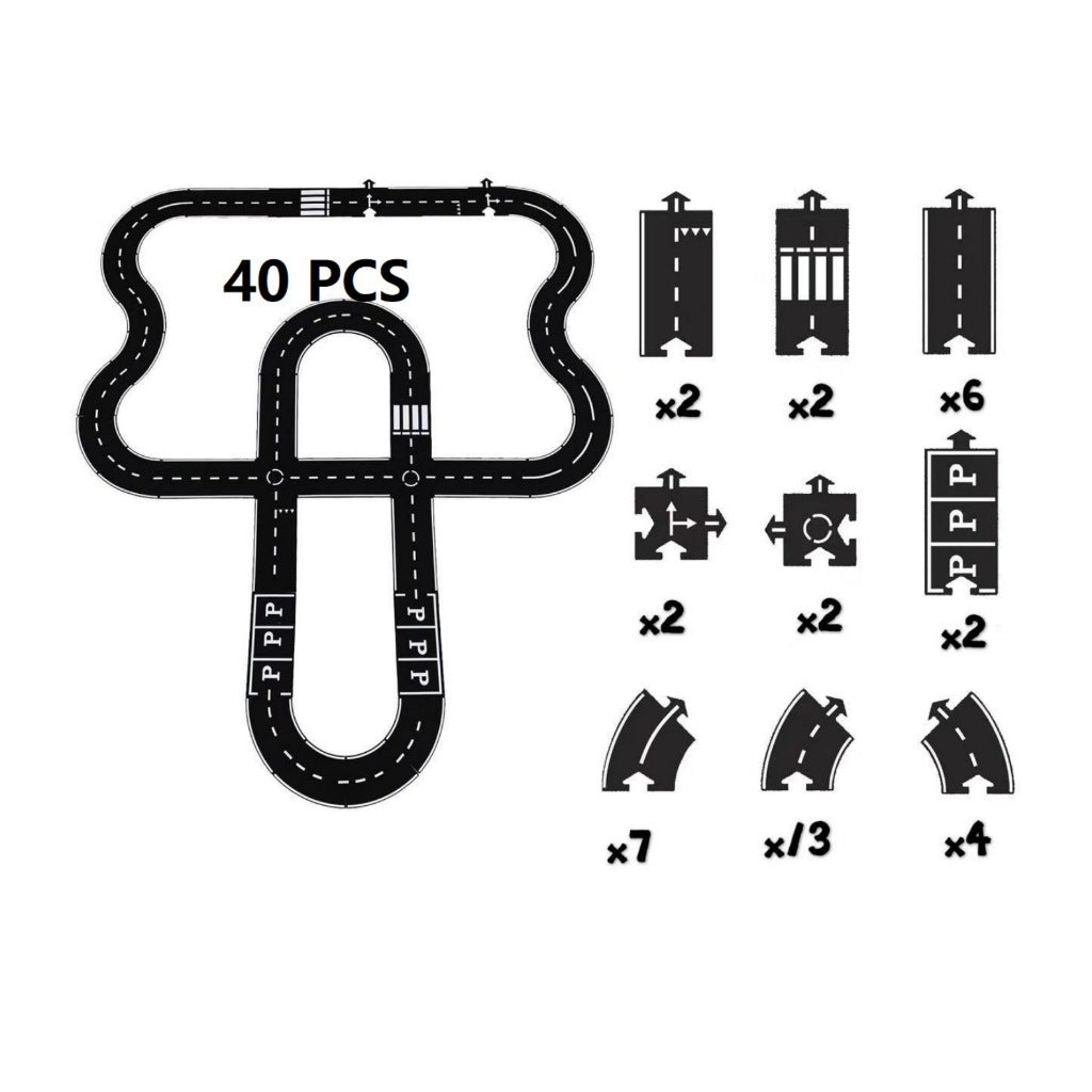PVC Track Puzzle Set Toys Car Highway Building Modeling Plastic Kindergarten Toys