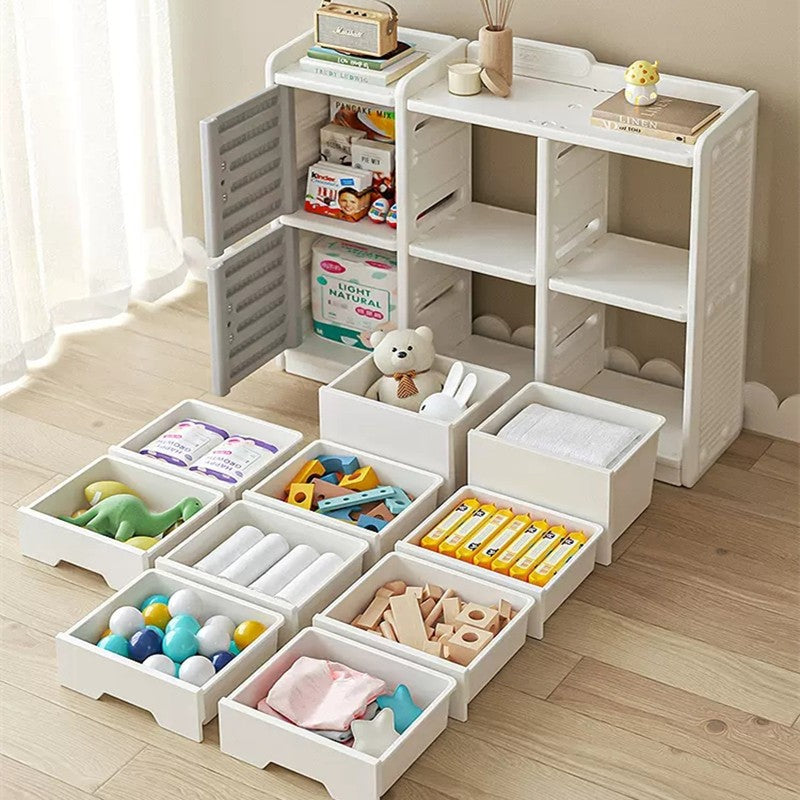 Modern style Children's Toy Storage Shelf Cabinet Drawer set Room Organizer Box Locker