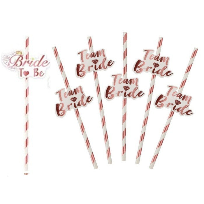 Bride To Be Rose Gold Straw for Hen Party Bridal shower