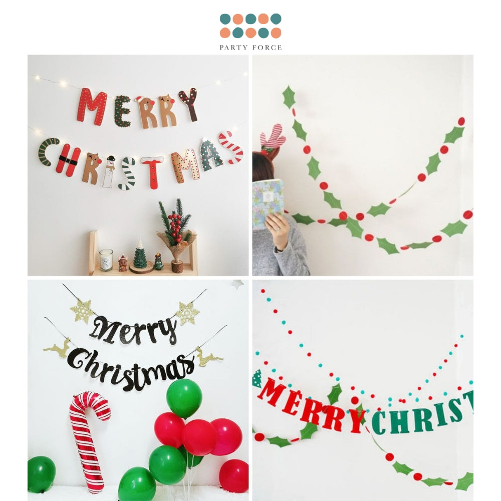 Happy Halloween Banner Merry Christmas Banner for Party Celebration and Decoration