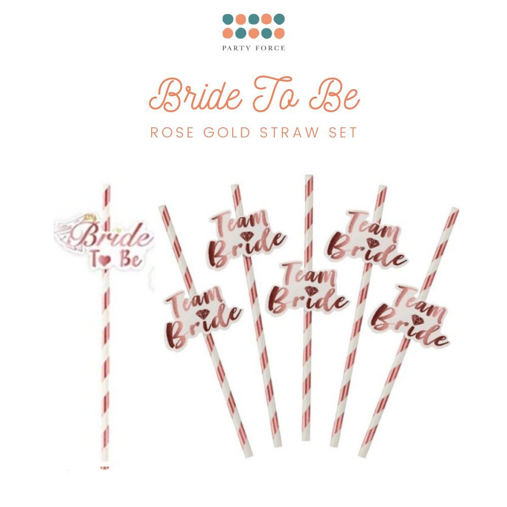Bride To Be Rose Gold Straw for Hen Party Bridal shower
