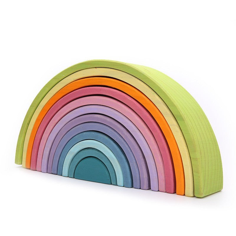 Large Wooden Rainbow Bricks and Other Montesorri Toys for Kids