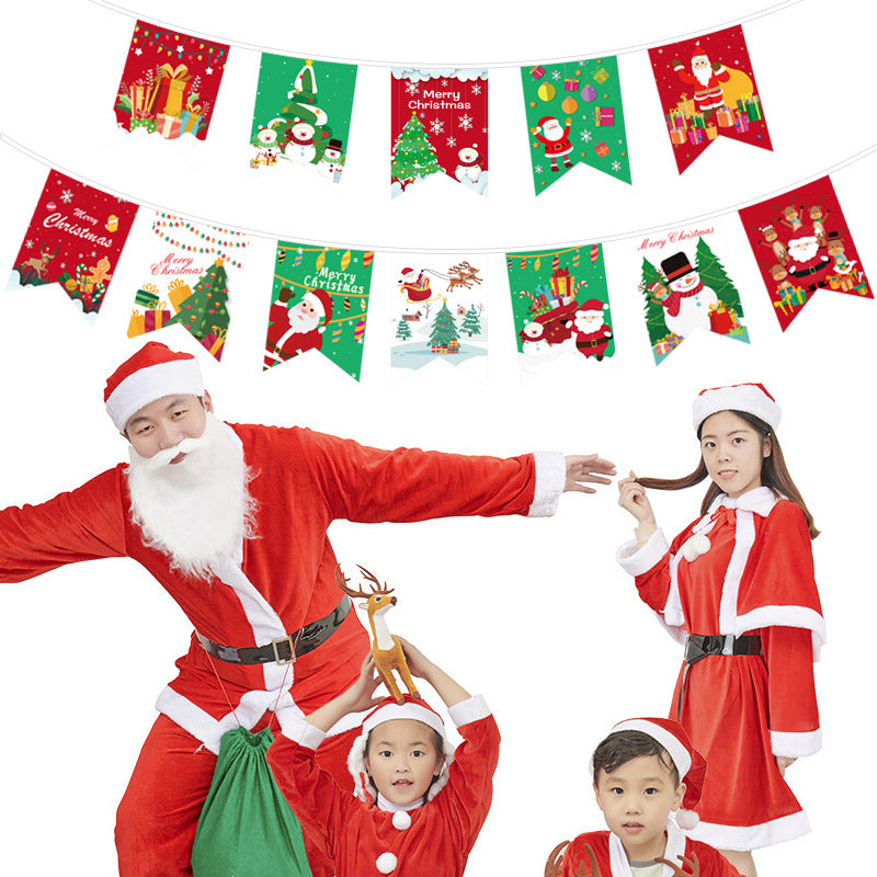 Fish Tail Christmas Flag Garland for Christmas Decoration