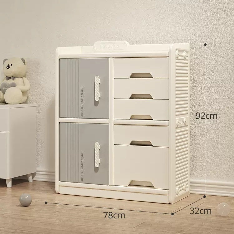 Modern style Children's Toy Storage Shelf Cabinet Drawer set Room Organizer Box Locker