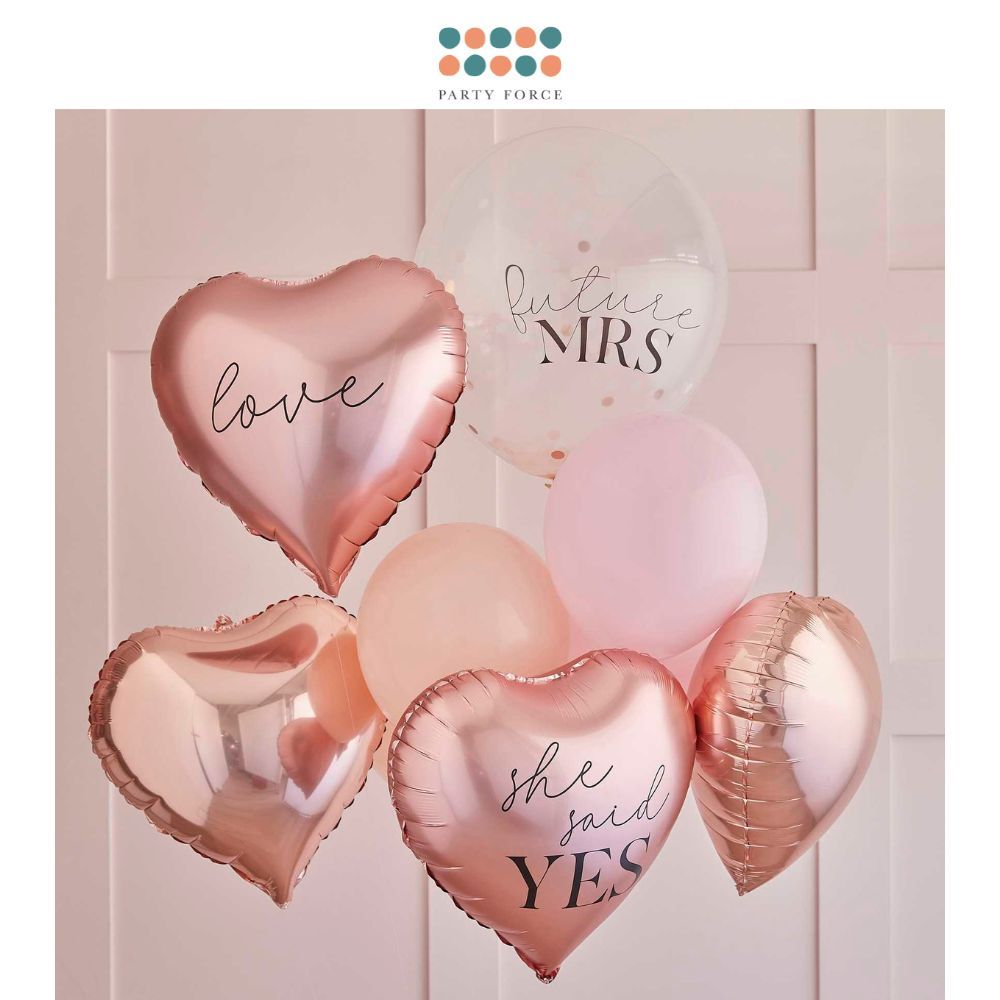 Rose Gold Hen Party Balloons Bundle for Hen Party Bridal