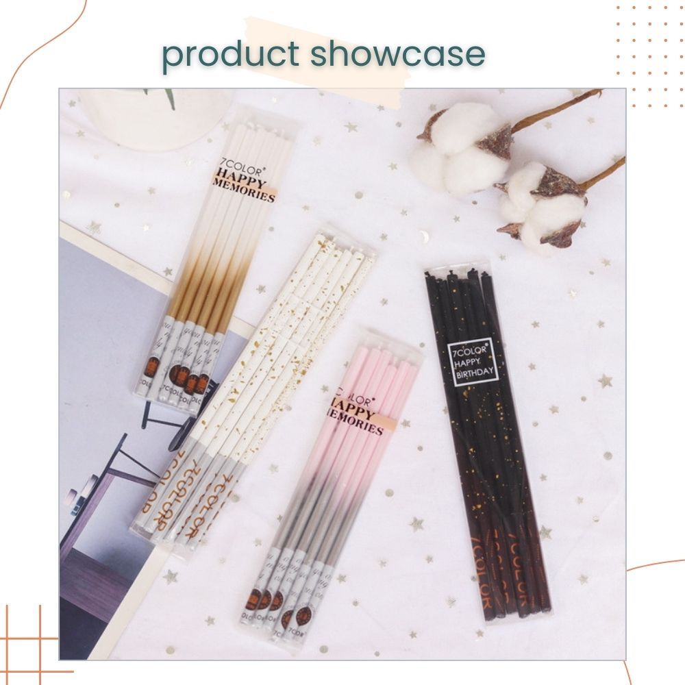 Simple Metal Long Pencil Birthday Cake Candles for Birthday Cake Decoration