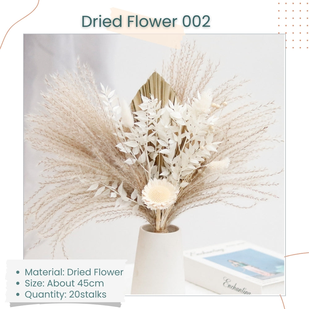 New Dried Flower Bouquet Cattail Leaf Whisk Palm Leaf Fan Rustic Minimalist Home Decoration