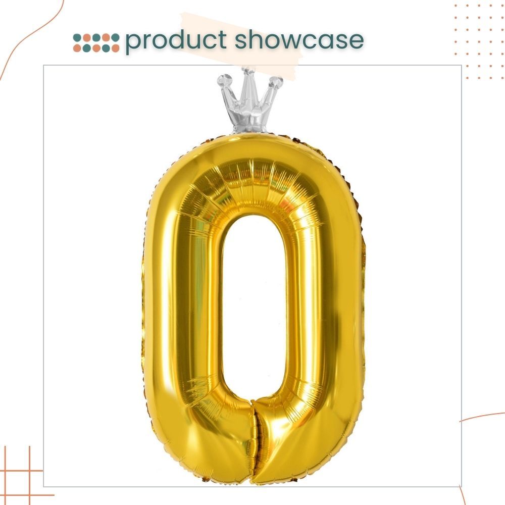 40 inch Gold Crown Number Balloon