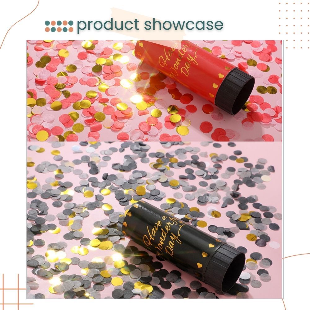 New Colorful Confetti Popper for Birthday Anniversary Gender Reveal Parties