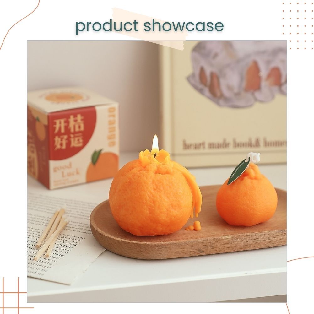 Orange Scented Candle Creative Ornaments for Living Home Birthday Gift