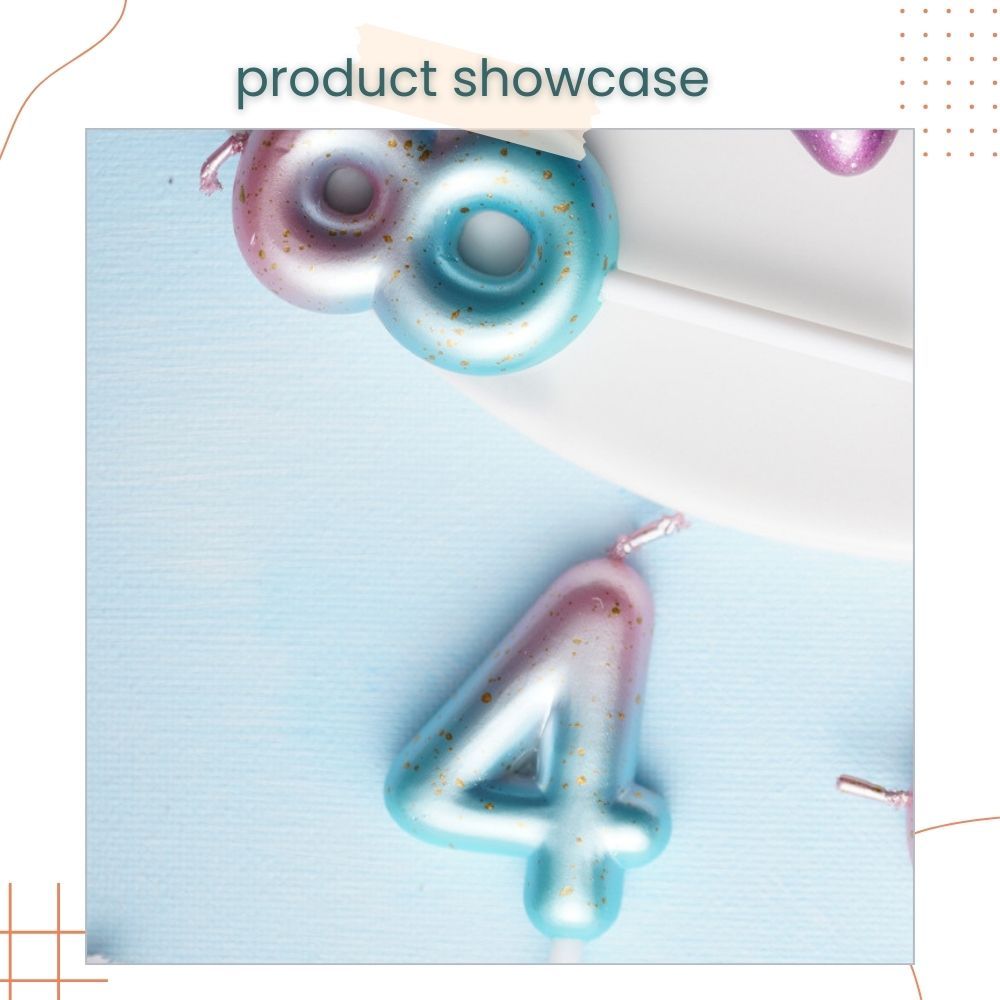 Pink Ocean and Purple Galaxy 0-9 Number Candle for Birthday Cake Decoration Birthday Party