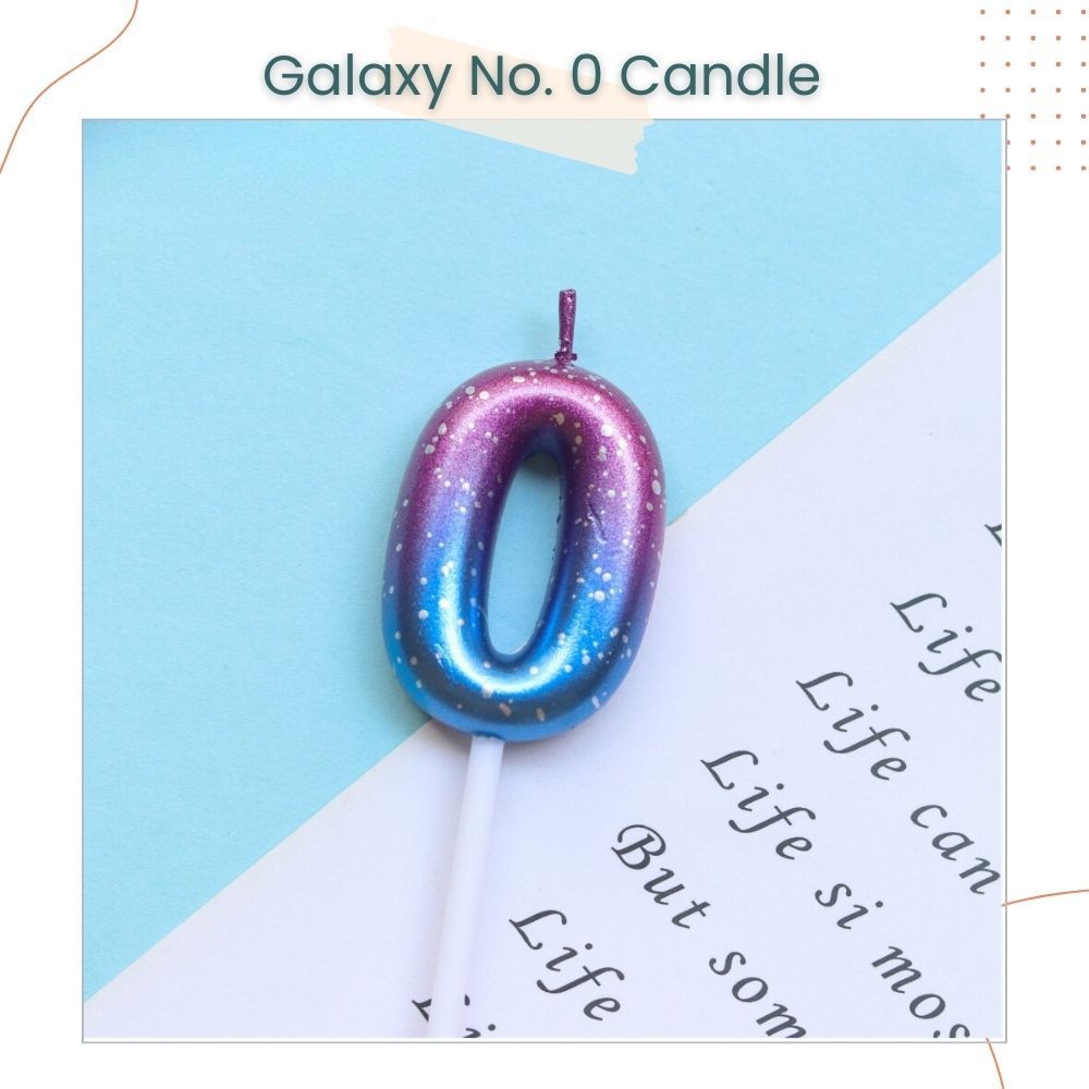 Pink Ocean and Purple Galaxy 0-9 Number Candle for Birthday Cake Decoration Birthday Party