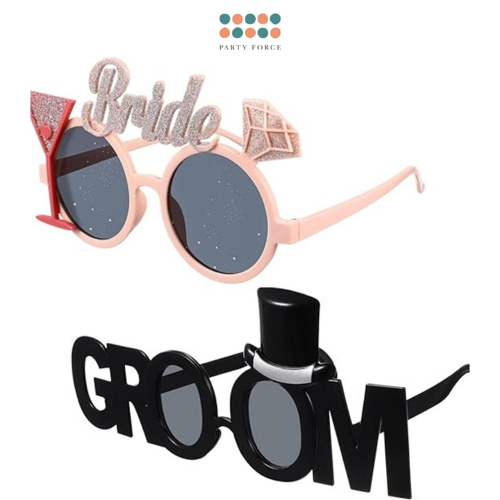Bride Groom Glasses for Wedding photoshoot Bridal Shower Hen party decoration