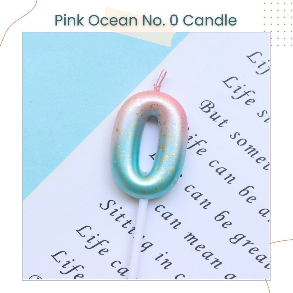 Pink Ocean and Purple Galaxy 0-9 Number Candle for Birthday Cake Decoration Birthday Party