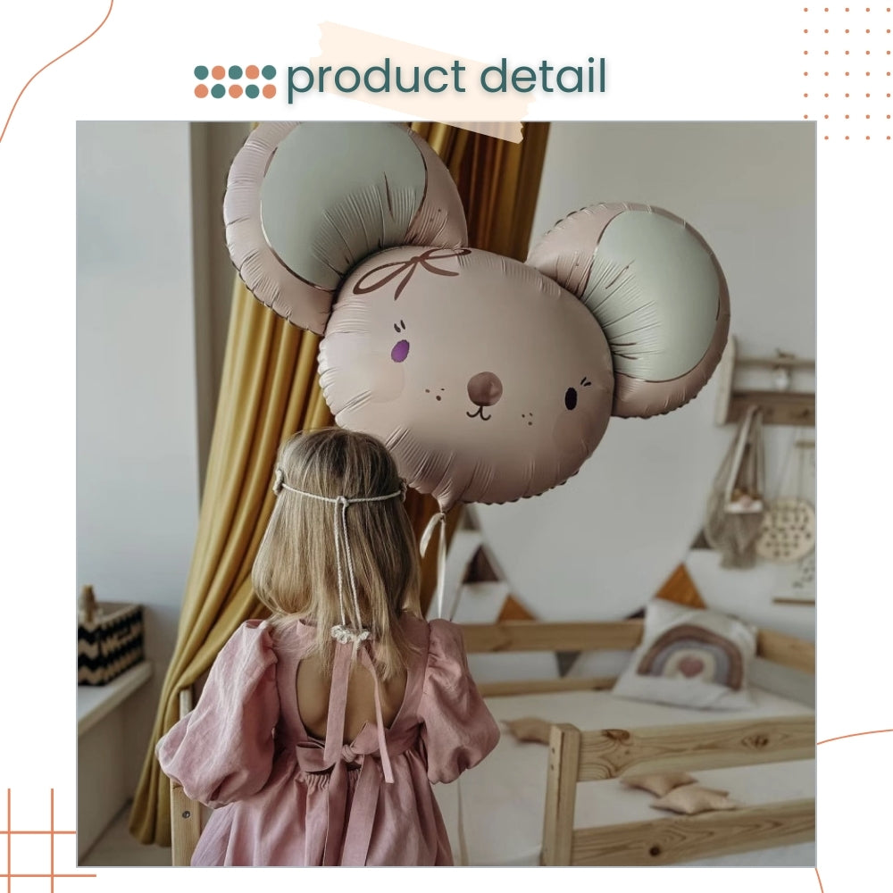 Premium Matt Finishing Goodnight moon Pink Mouse Rabbit Crane Foil balloon for birthday party decoration