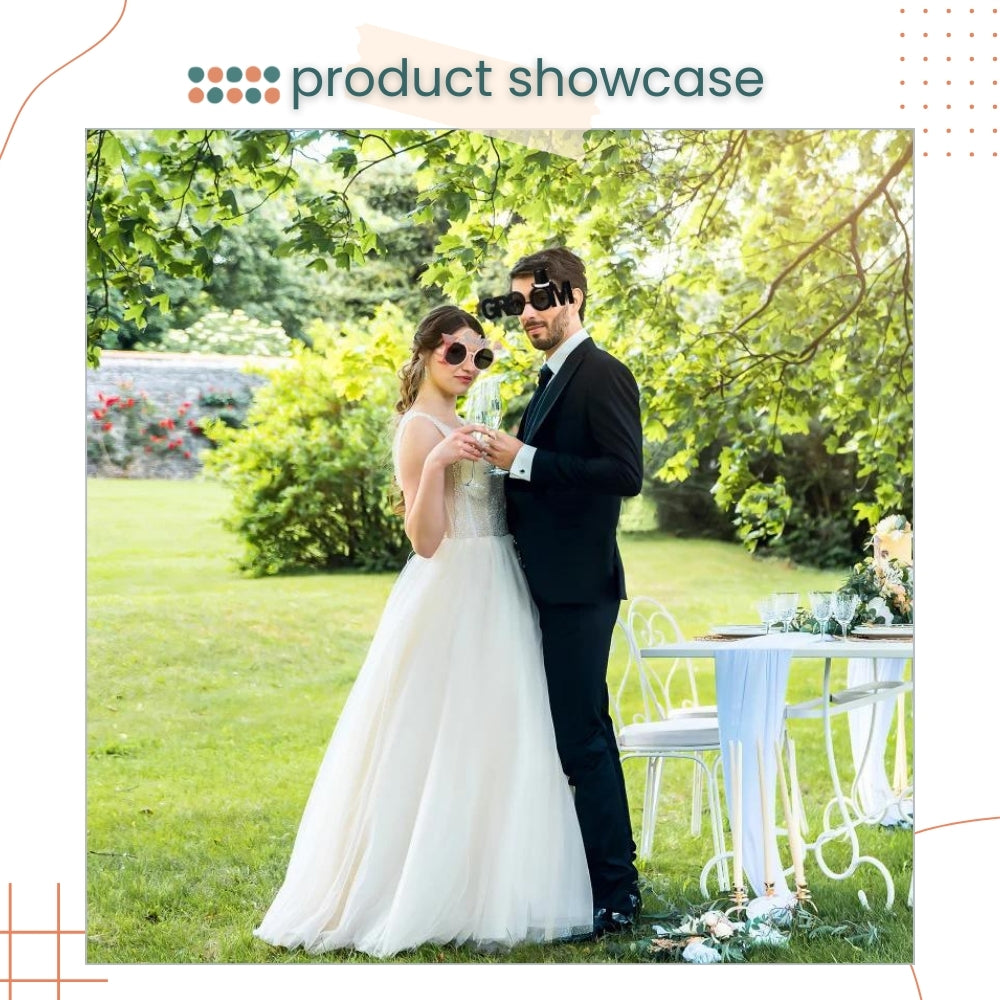 Bride Groom Glasses for Wedding photoshoot Bridal Shower Hen party decoration