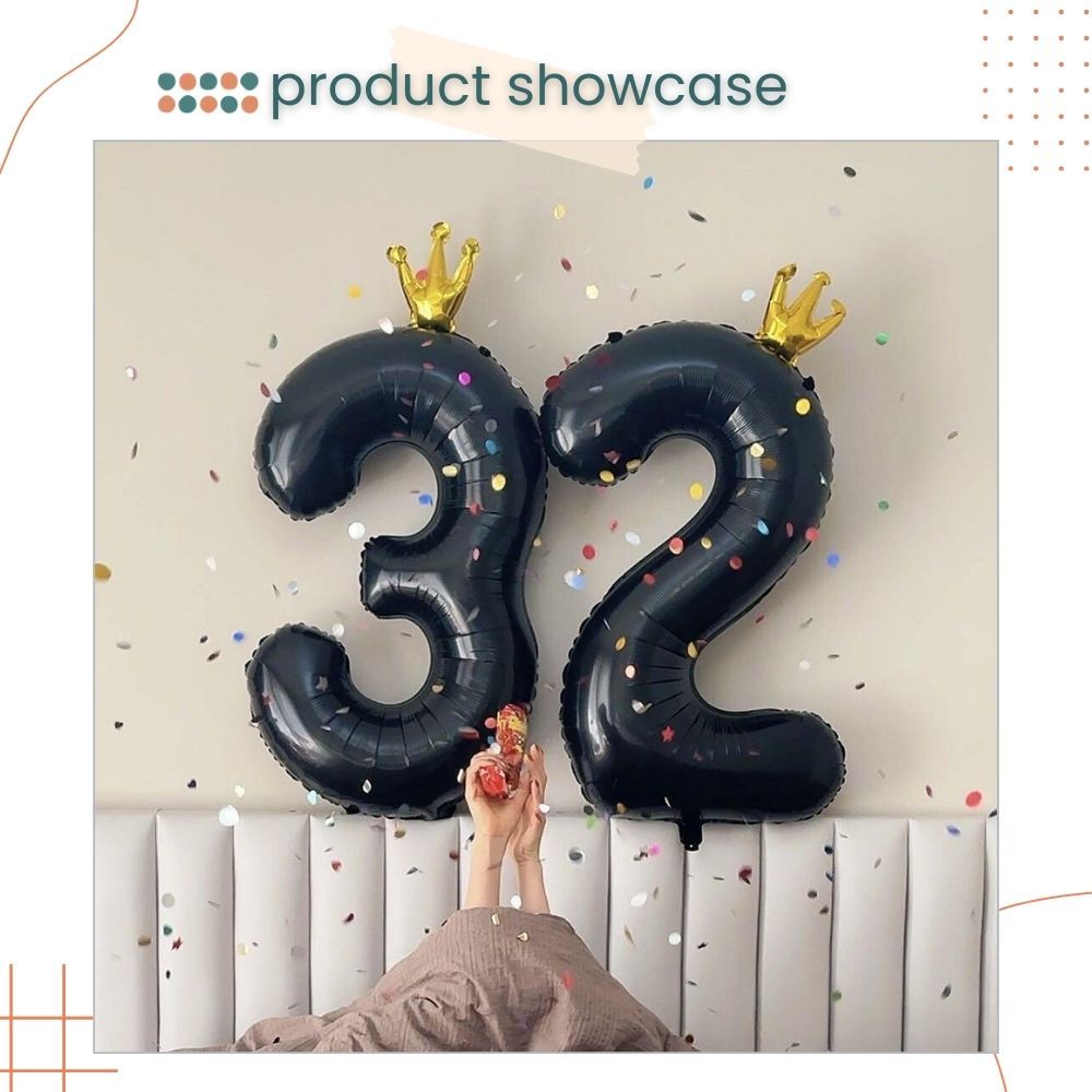 40 inch Gold Crown Number Balloon