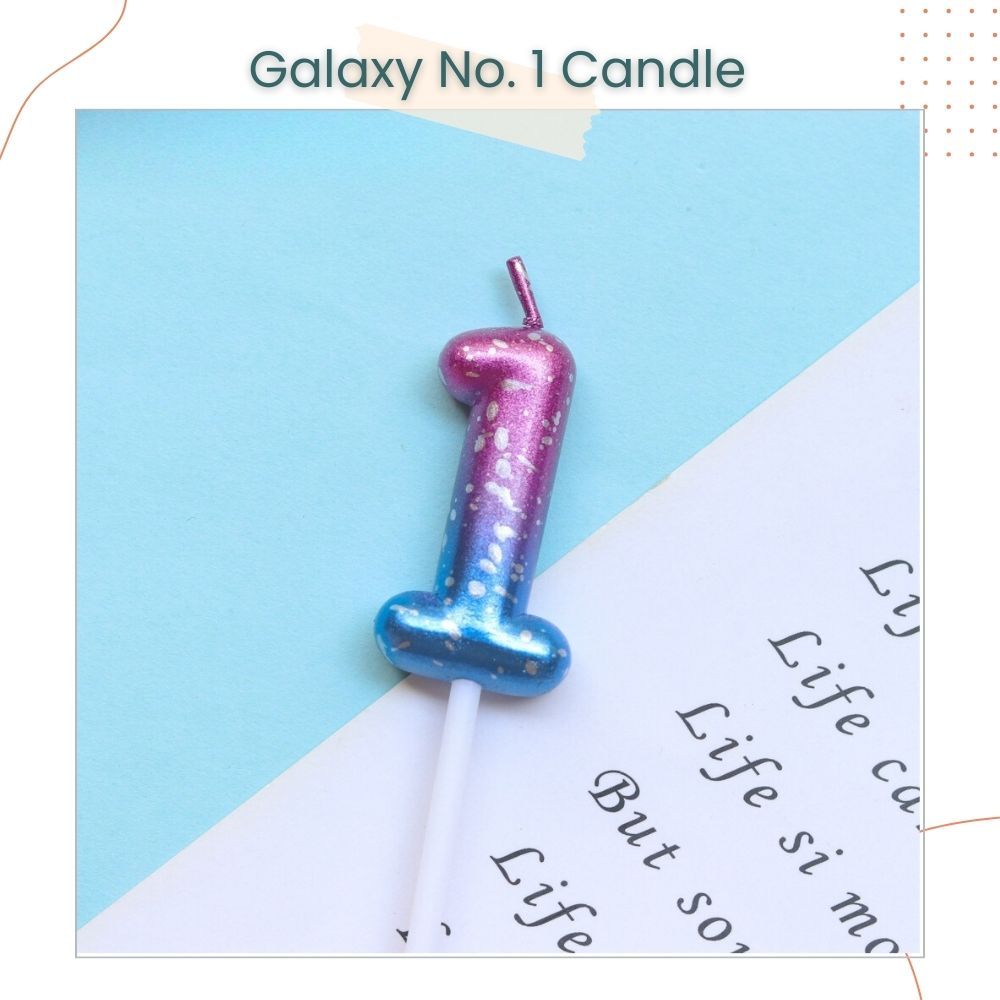 Pink Ocean and Purple Galaxy 0-9 Number Candle for Birthday Cake Decoration Birthday Party