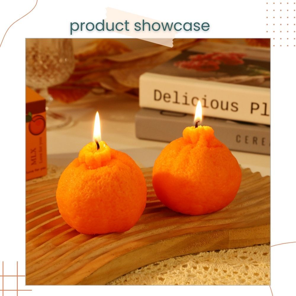 Orange Scented Candle Creative Ornaments for Living Home Birthday Gift