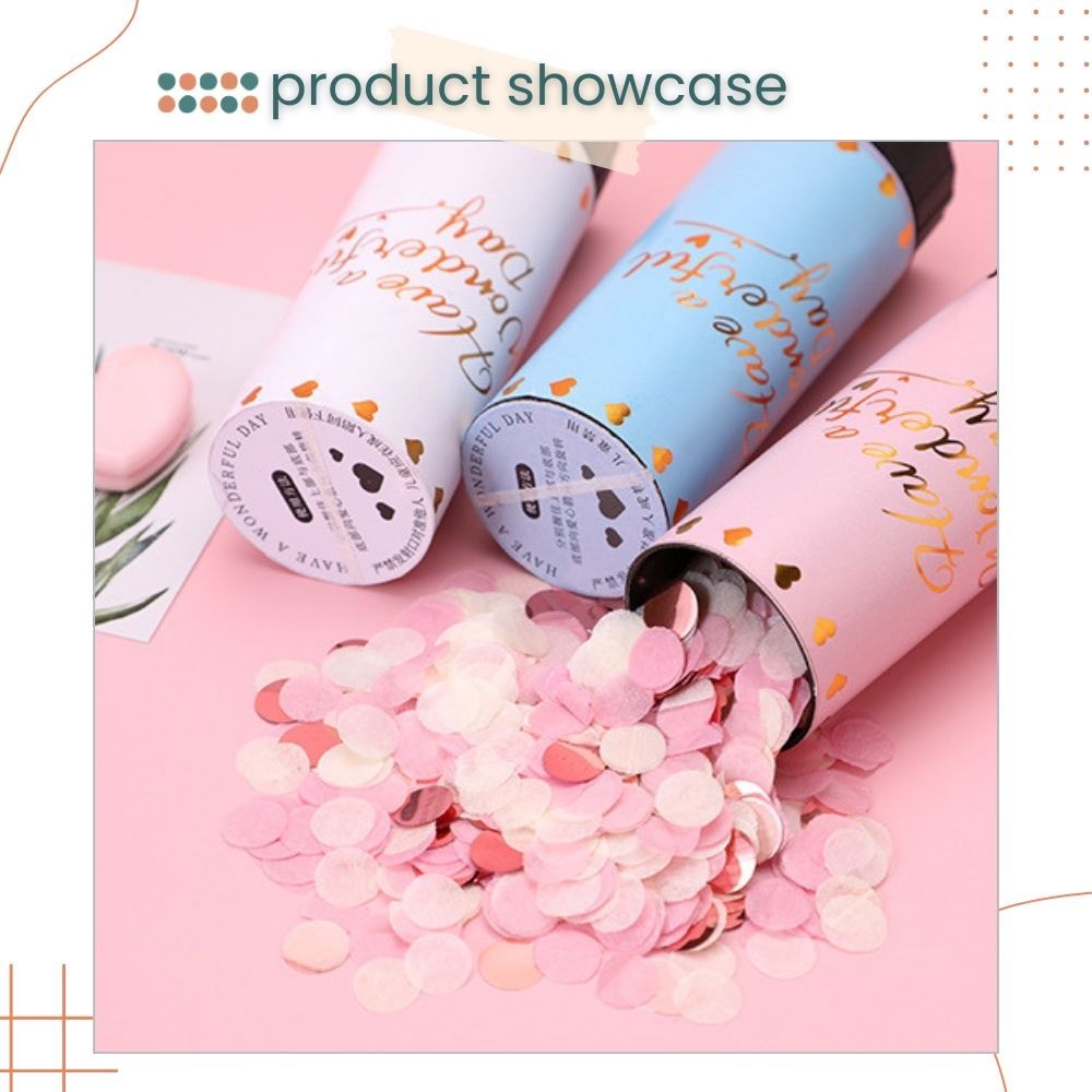 New Colorful Confetti Popper for Birthday Anniversary Gender Reveal Parties