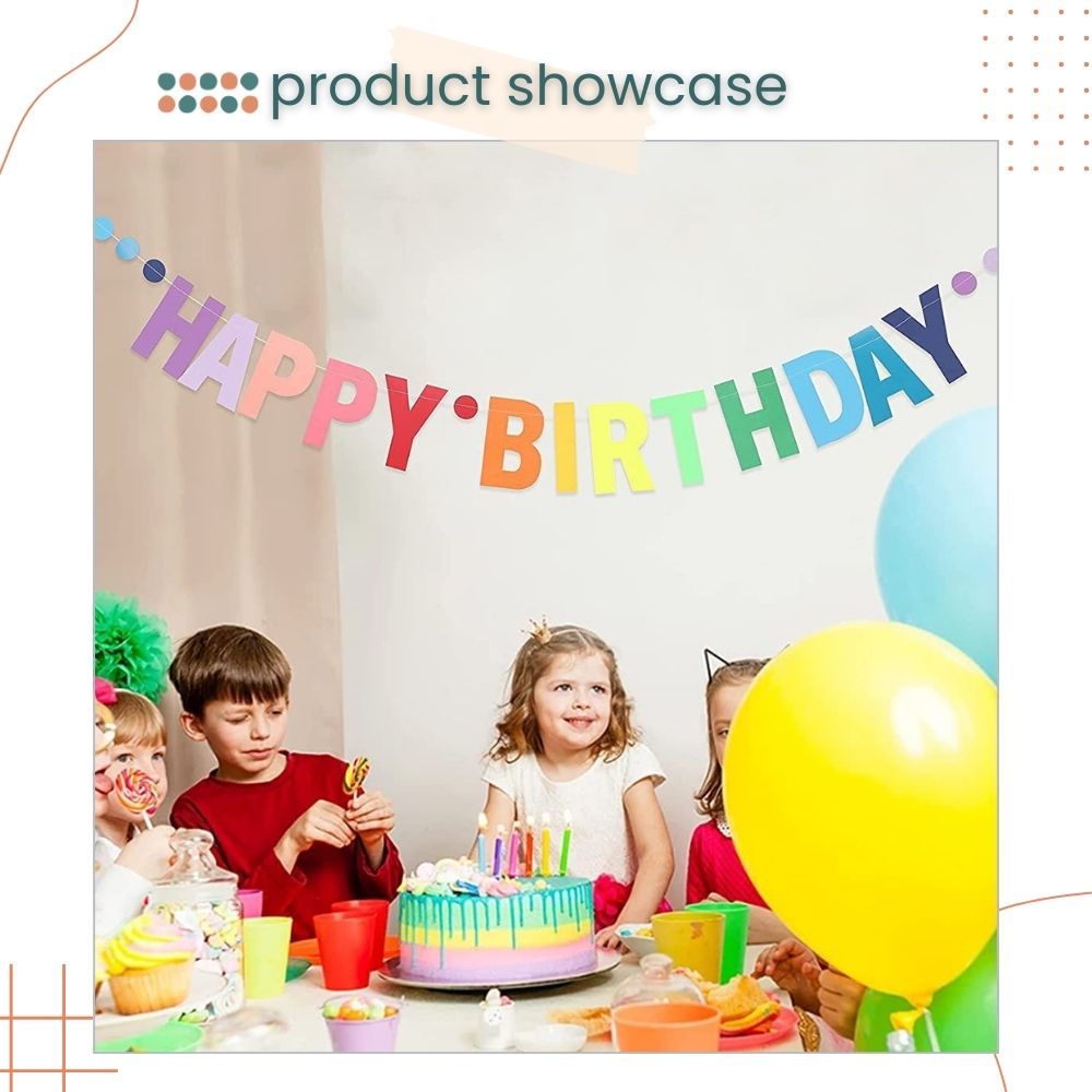 Korean Simple Rainbow HDB Banner for Birthday Parties Decoration