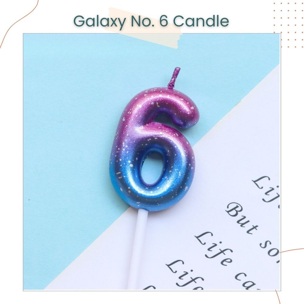 Pink Ocean and Purple Galaxy 0-9 Number Candle for Birthday Cake Decoration Birthday Party