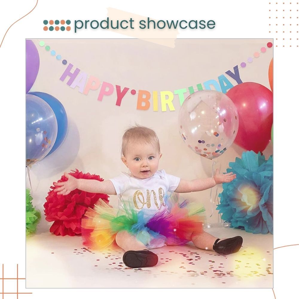 Korean Simple Rainbow HDB Banner for Birthday Parties Decoration