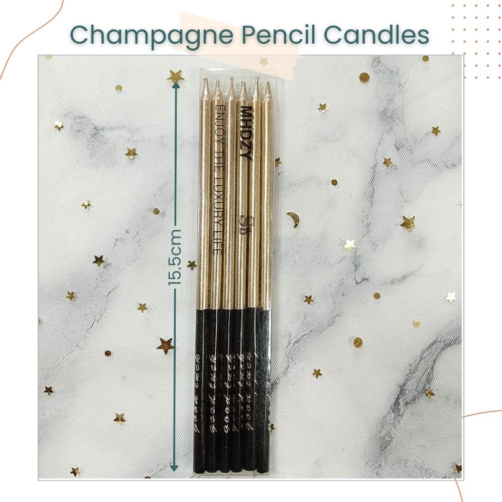 Simple Metal Long Pencil Birthday Cake Candles for Birthday Cake Decoration