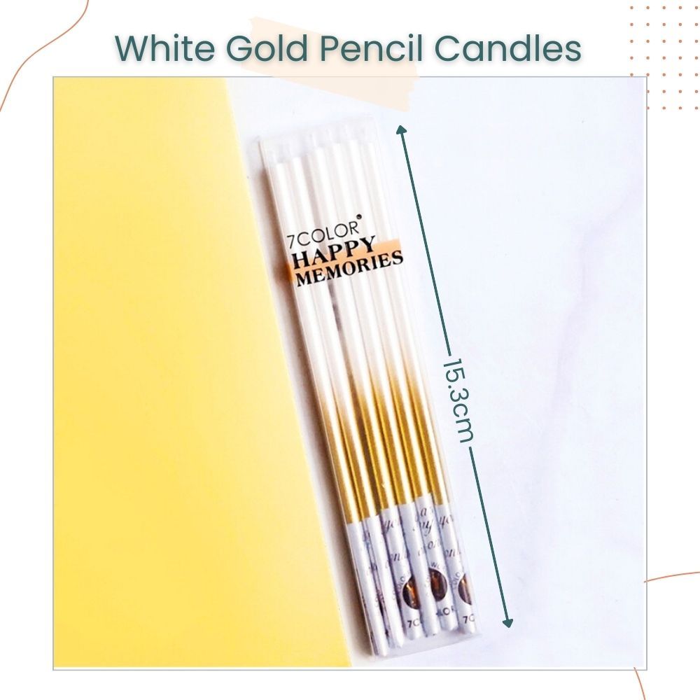 Simple Metal Long Pencil Birthday Cake Candles for Birthday Cake Decoration