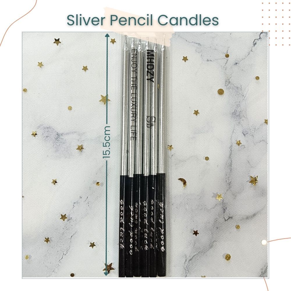 Simple Metal Long Pencil Birthday Cake Candles for Birthday Cake Decoration