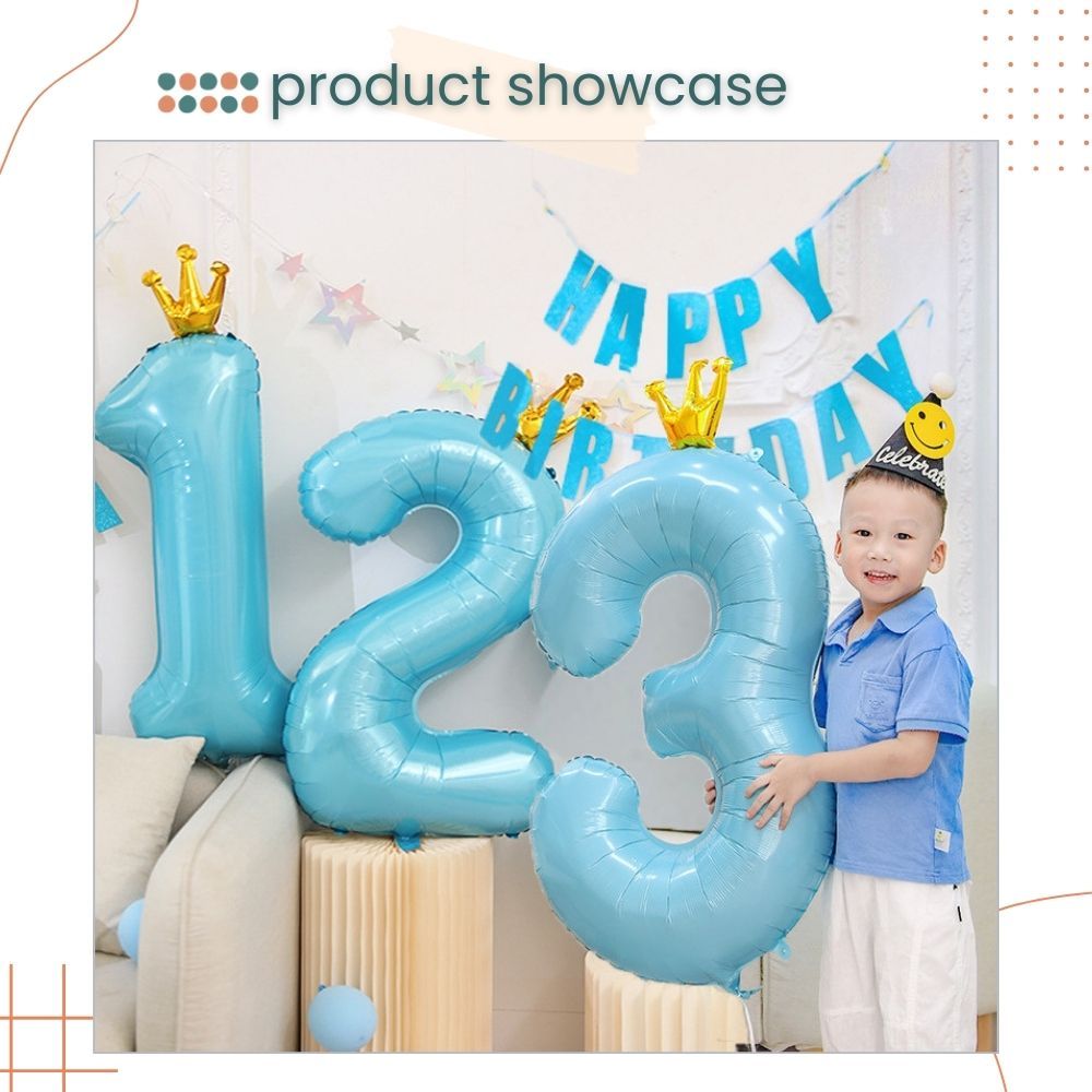 40 inch Gold Crown Number Balloon