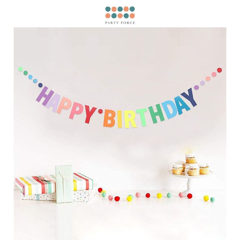Korean Simple Rainbow HDB Banner for Birthday Parties Decoration