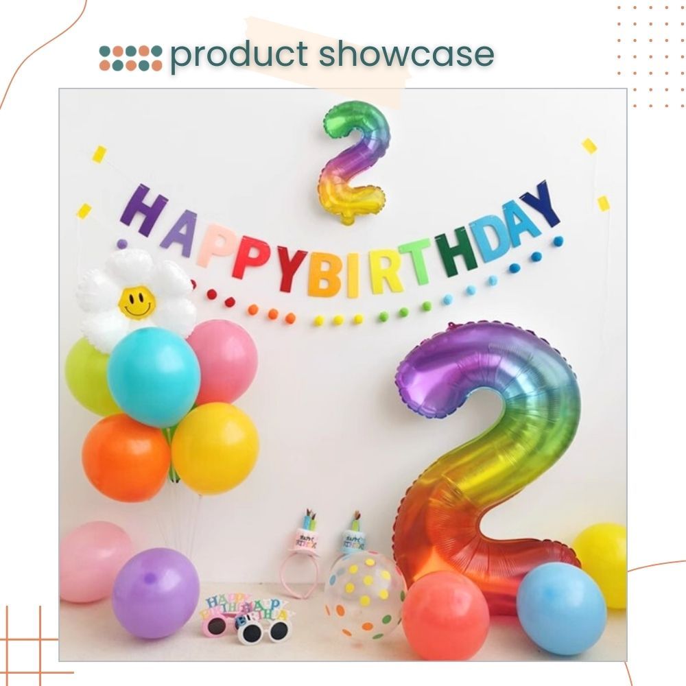 Korean Simple Rainbow HDB Banner for Birthday Parties Decoration