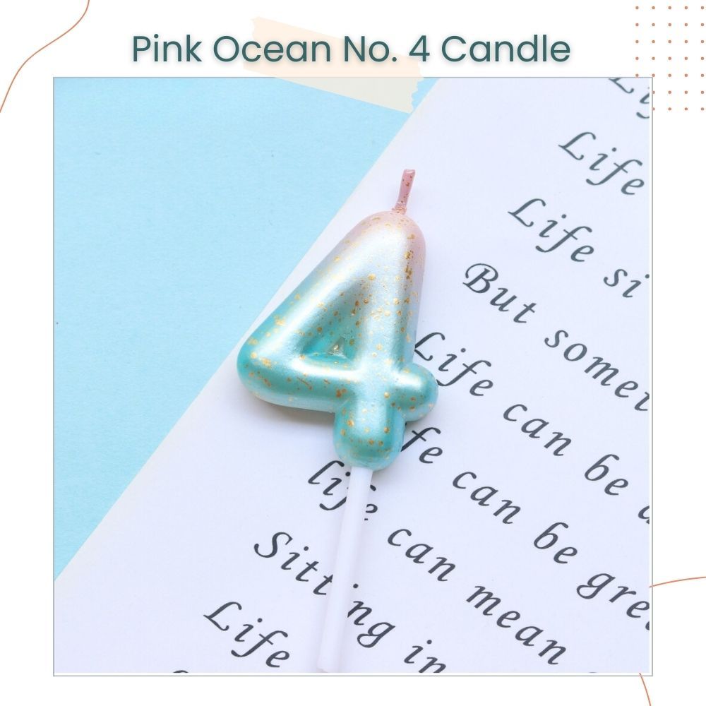 Pink Ocean and Purple Galaxy 0-9 Number Candle for Birthday Cake Decoration Birthday Party